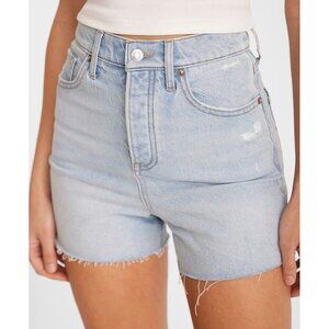 Express Women's Super High Waisted Jean Shorts Size 0 Light Wash Raw Hem NWT $68